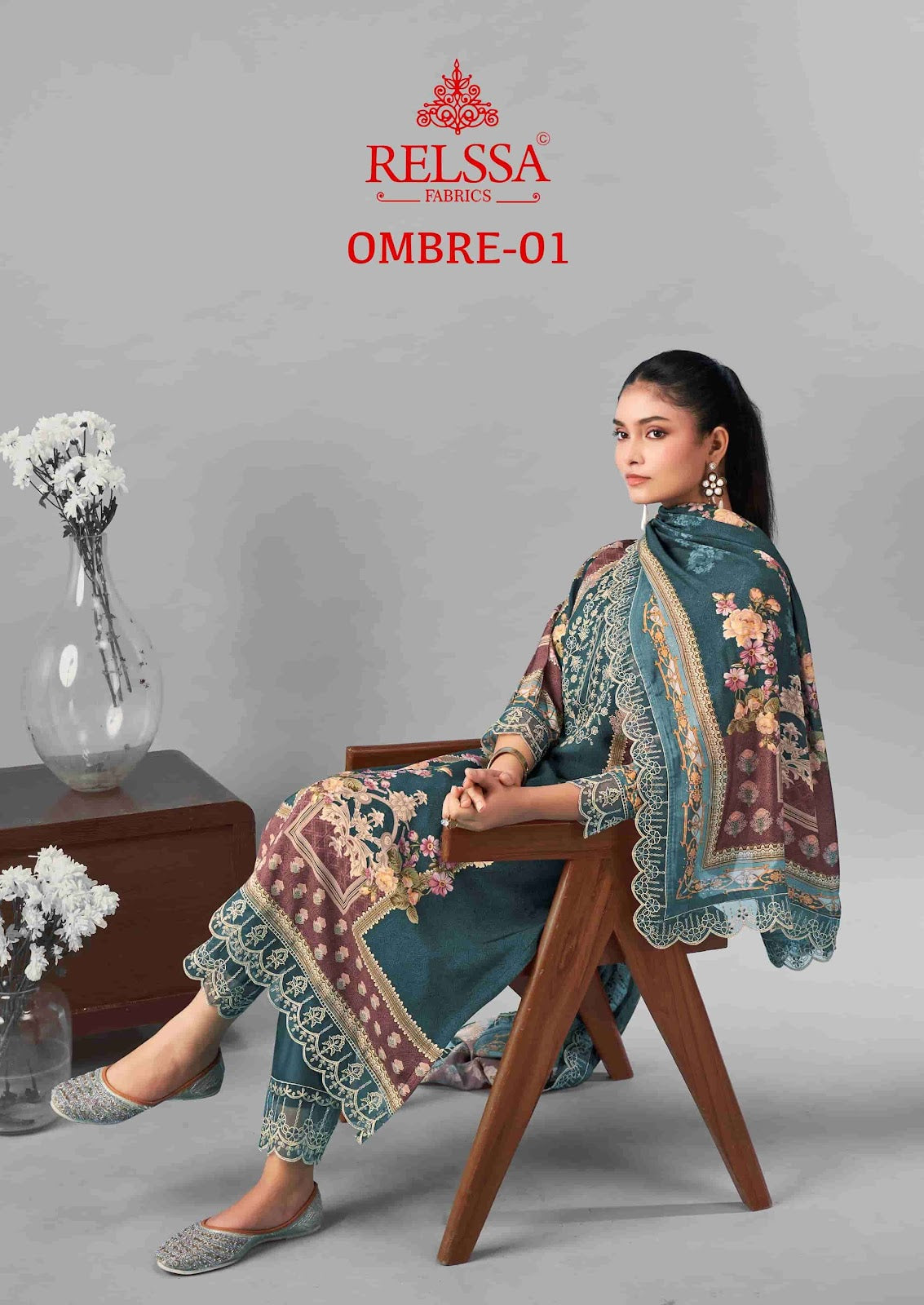Omber Vol 1 Relssa Fabrics Giza Satin Pakistani Salwar Suits Wholesaler India