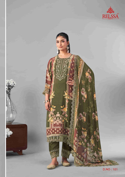 Omber Vol 1 Relssa Fabrics Giza Satin Pakistani Salwar Suits Wholesaler India