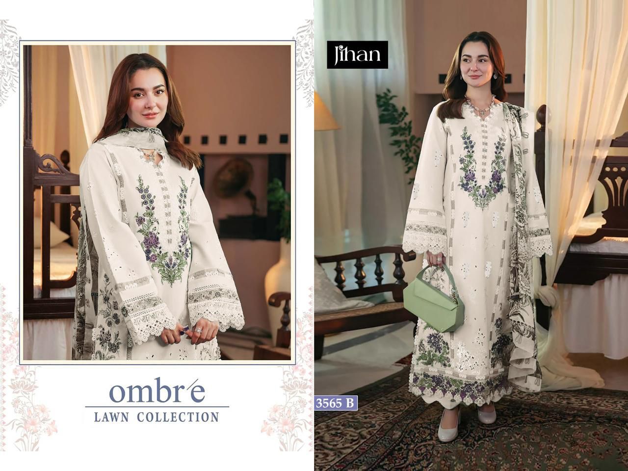 Ombre Lawn Collection 3565 Jihan Cotton Pakistani Patch Work Suits Manufacturer Gujarat