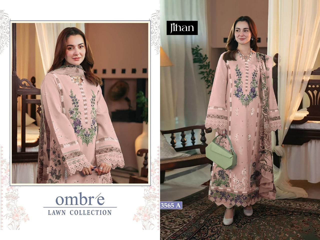 Ombre Lawn Collection 3565 Jihan Cotton Pakistani Patch Work Suits Manufacturer Gujarat