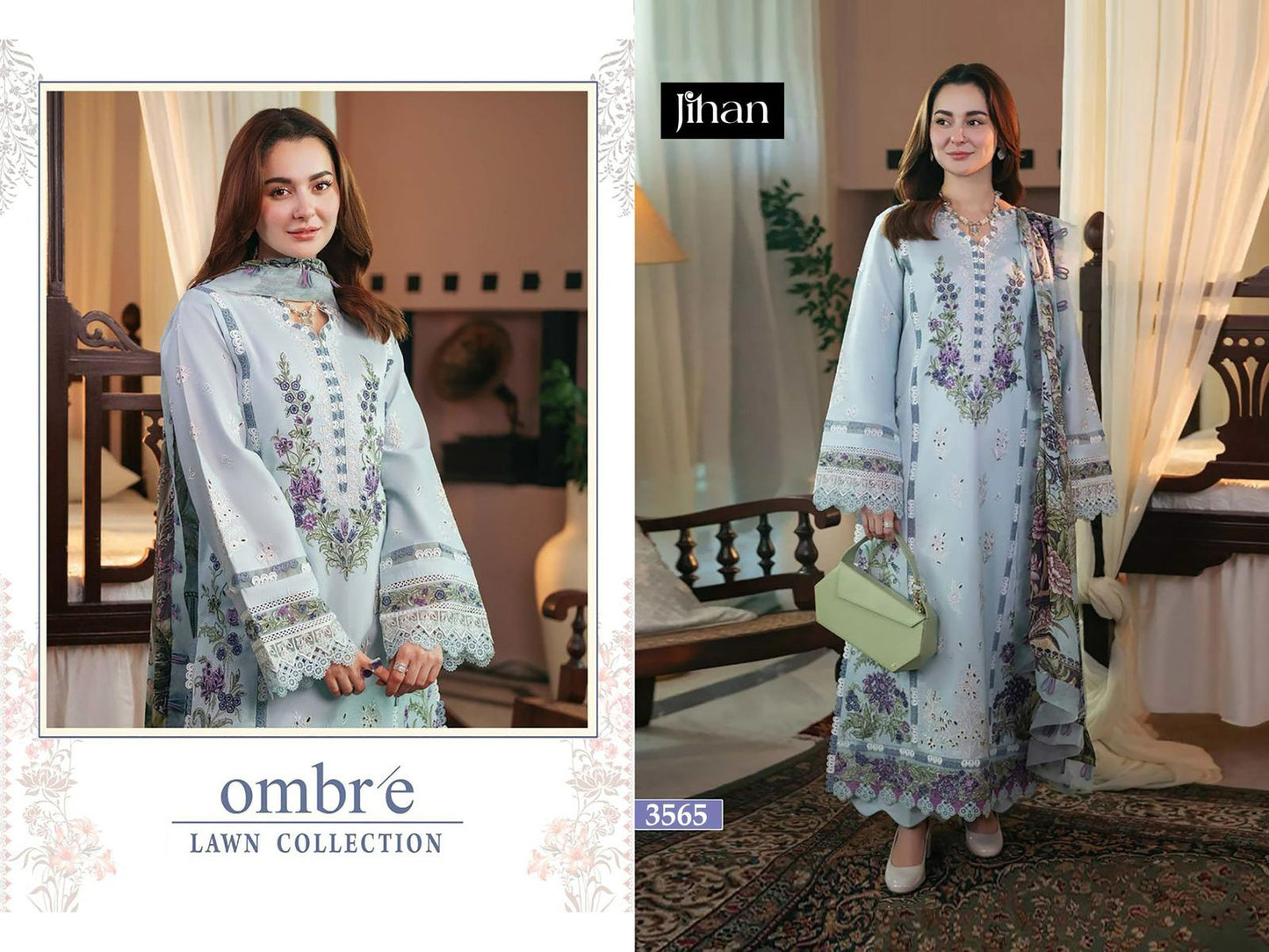 Ombre Lawn Collection 3565 Jihan Cotton Pakistani Patch Work Suits Manufacturer Gujarat