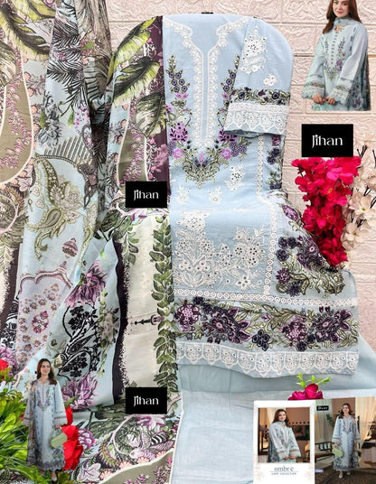 Ombre Lawn Collection 3565 Jihan Cotton Pakistani Patch Work Suits Manufacturer Gujarat