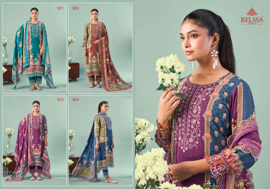 Ombre 3 Relssa Fabrics Cotton Pant Style Suits Exporter Gujarat