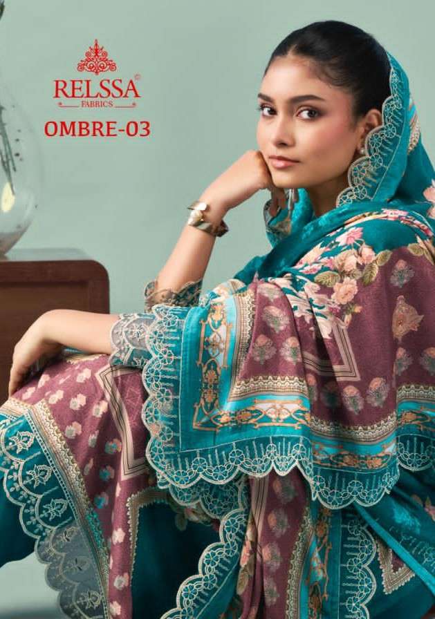 Ombre 3 Relssa Fabrics Cotton Pant Style Suits Exporter Gujarat