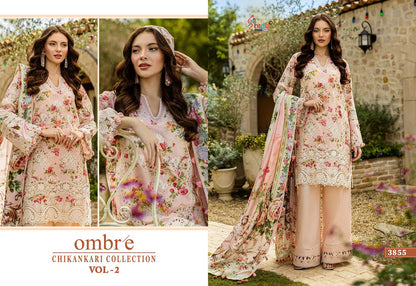 Ombre Chikankari Collection Vol 2 Shree Fabs Pure Cotton Pakistani Patch Work Suits Wholesaler