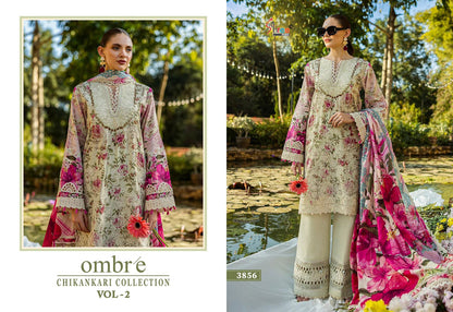 Ombre Chikankari Collection Vol 2 Shree Fabs Pure Cotton Pakistani Patch Work Suits Wholesaler