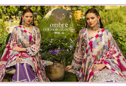 Ombre Chikankari Collection Vol 2 Shree Fabs Pure Cotton Pakistani Patch Work Suits Wholesaler