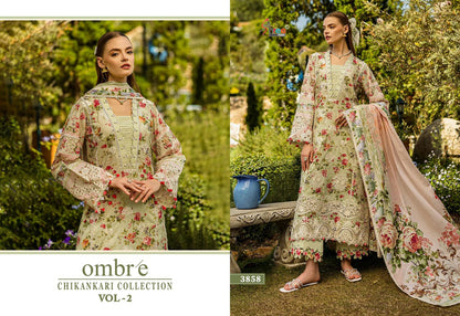 Ombre Chikankari Collection Vol 2 Shree Fabs Pure Cotton Pakistani Patch Work Suits Wholesaler