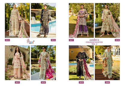 Ombre Chikankari Collection Vol 2 Shree Fabs Pure Cotton Pakistani Patch Work Suits Wholesaler