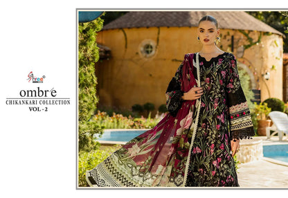 Ombre Chikankari Collection Vol 2 Shree Fabs Pure Cotton Pakistani Patch Work Suits Wholesaler
