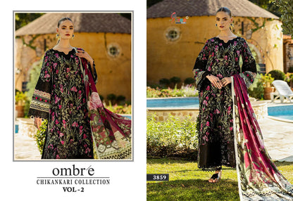 Ombre Chikankari Collection Vol 2 Shree Fabs Pure Cotton Pakistani Patch Work Suits Wholesaler