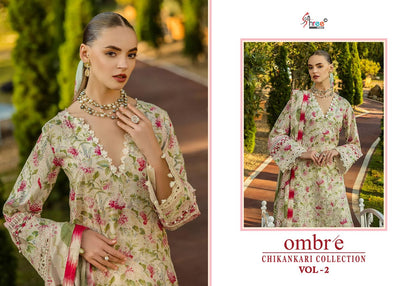 Ombre Chikankari Collection Vol 2 Shree Fabs Pure Cotton Pakistani Patch Work Suits Wholesaler