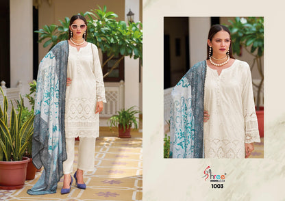 Ombre Chikenkari Collection Shree Fabs Cambric Cotton Pakistani Readymade Suits Wholesaler Ahmedabad