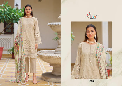 Ombre Chikenkari Collection Shree Fabs Cambric Cotton Pakistani Readymade Suits Wholesaler Ahmedabad
