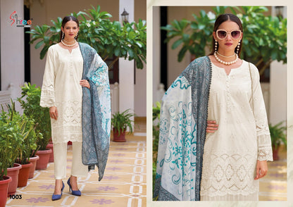 Ombre Chikenkari Collection Shree Fabs Cambric Cotton Pakistani Readymade Suits Wholesaler Ahmedabad