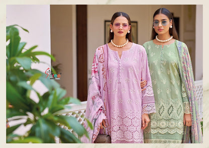 Ombre Chikenkari Collection Shree Fabs Cambric Cotton Pakistani Readymade Suits Wholesaler Ahmedabad