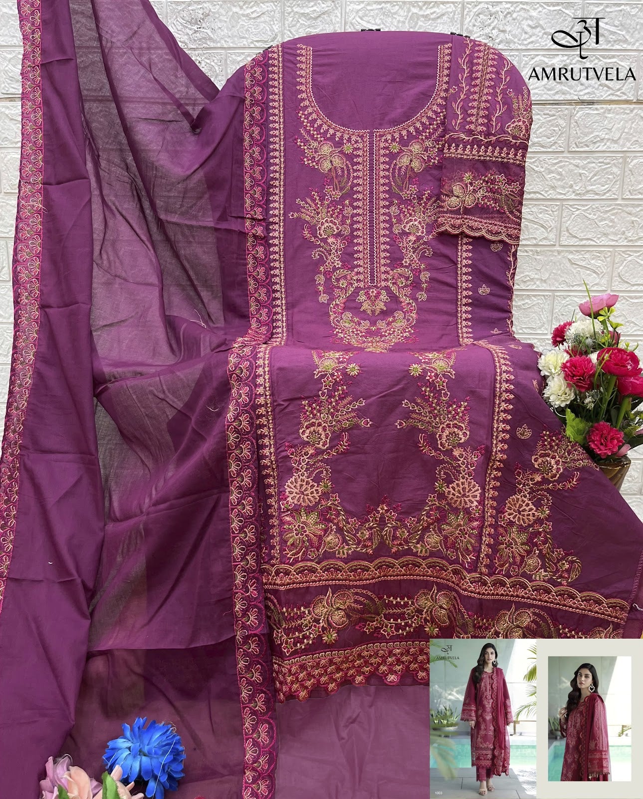 Ombre Classic Amrutvela Cotton Pakistani Salwar Suits Supplier