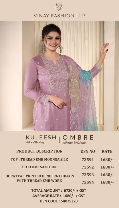 Ombre Kuleesh Vinay Fashion Llp Silk Pant Style Suits Exporter