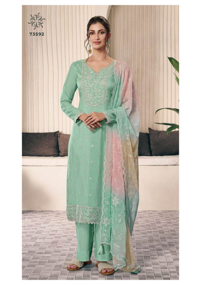 Ombre Kuleesh Vinay Fashion Llp Silk Pant Style Suits Exporter