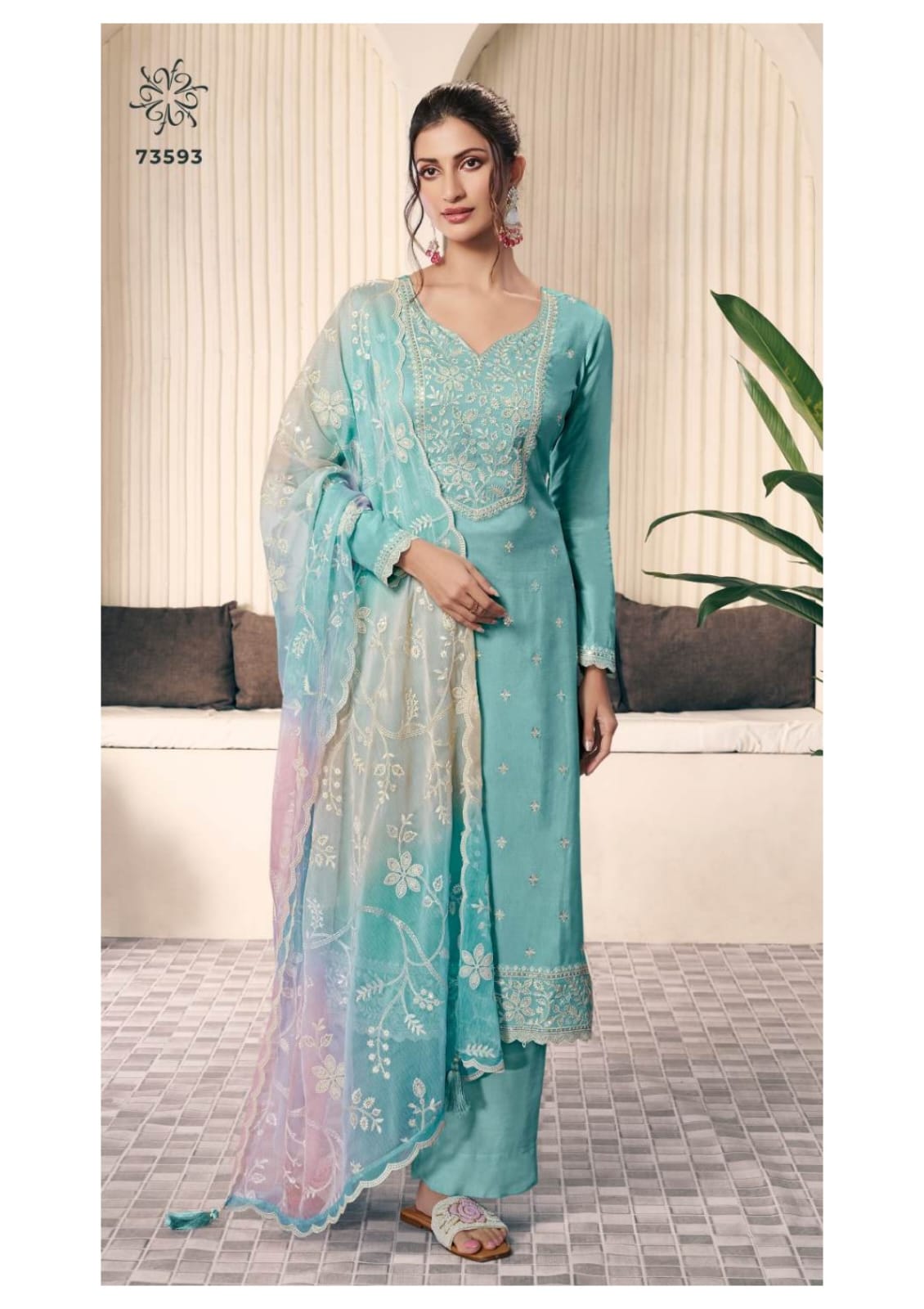 Ombre Kuleesh Vinay Fashion Llp Silk Pant Style Suits Exporter