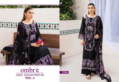 Ombre Lawn Collection 2025 Vol-3 Shree Fabs Pure Cotton Pakistani Salwar Suits Manufacturer Gujarat