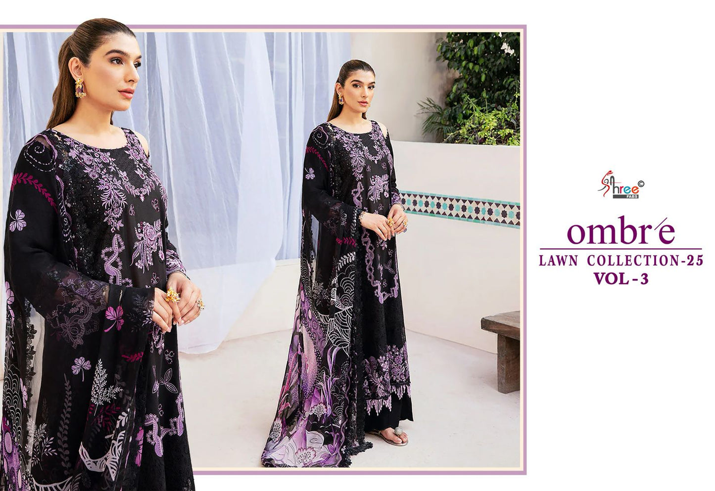 Ombre Lawn Collection 2025 Vol-3 Shree Fabs Pure Cotton Pakistani Salwar Suits Manufacturer Gujarat