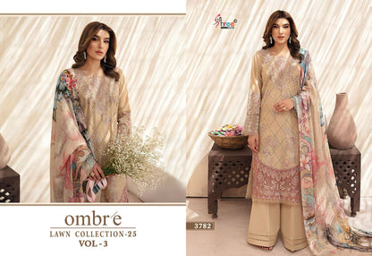 Ombre Lawn Collection 2025 Vol-3 Shree Fabs Pure Cotton Pakistani Salwar Suits Manufacturer Gujarat