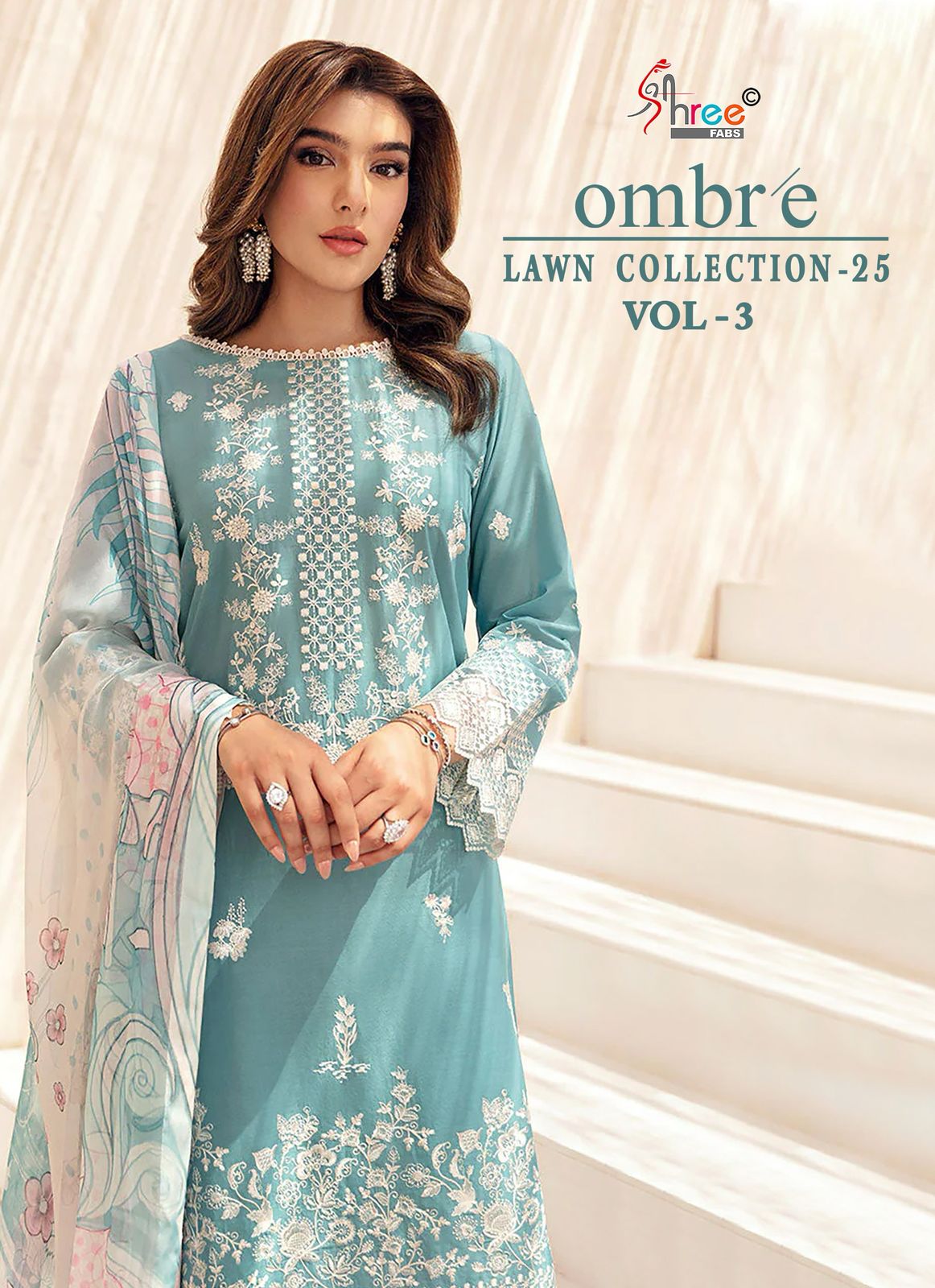 Ombre Lawn Collection 2025 Vol-3 Shree Fabs Pure Cotton Pakistani Salwar Suits Manufacturer Gujarat