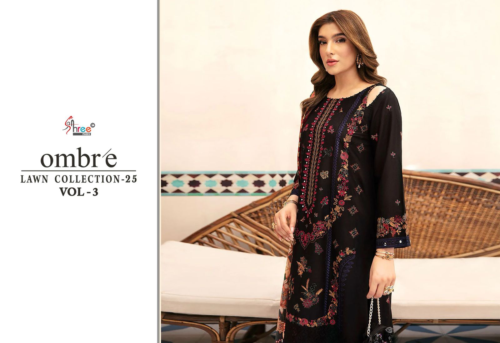 Ombre Lawn Collection 2025 Vol-3 Shree Fabs Pure Cotton Pakistani Salwar Suits Manufacturer Gujarat