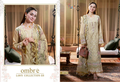 Ombre Lawn Collection 25 Shree Fabs Cotton Pakistani Salwar Suits Wholesale Price