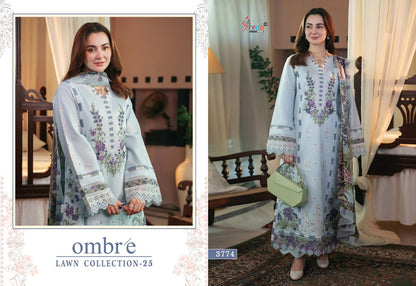 Ombre Lawn Collection 25 Shree Fabs Cotton Pakistani Salwar Suits Wholesale Price