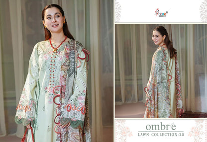 Ombre Lawn Collection 25 Shree Fabs Cotton Pakistani Salwar Suits Wholesale Price