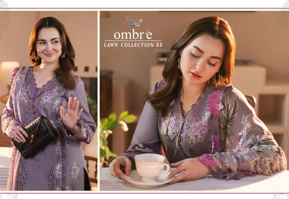 Ombre Lawn Collection 25 Shree Fabs Cotton Pakistani Salwar Suits Wholesale Price
