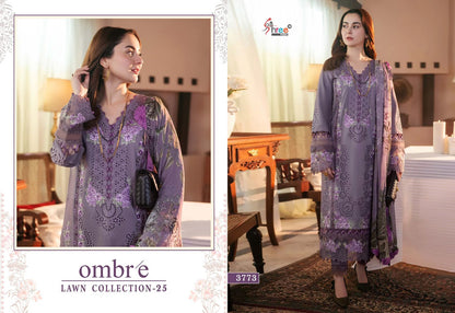 Ombre Lawn Collection 25 Shree Fabs Cotton Pakistani Salwar Suits Wholesale Price