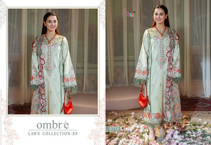 Ombre Lawn Collection 25 Shree Fabs Cotton Pakistani Salwar Suits Wholesale Price