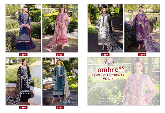 Ombre Lawn Collection 25 Vol-4 Nx Shree Fabs Cotton Pakistani Salwar Suits Wholesale Price