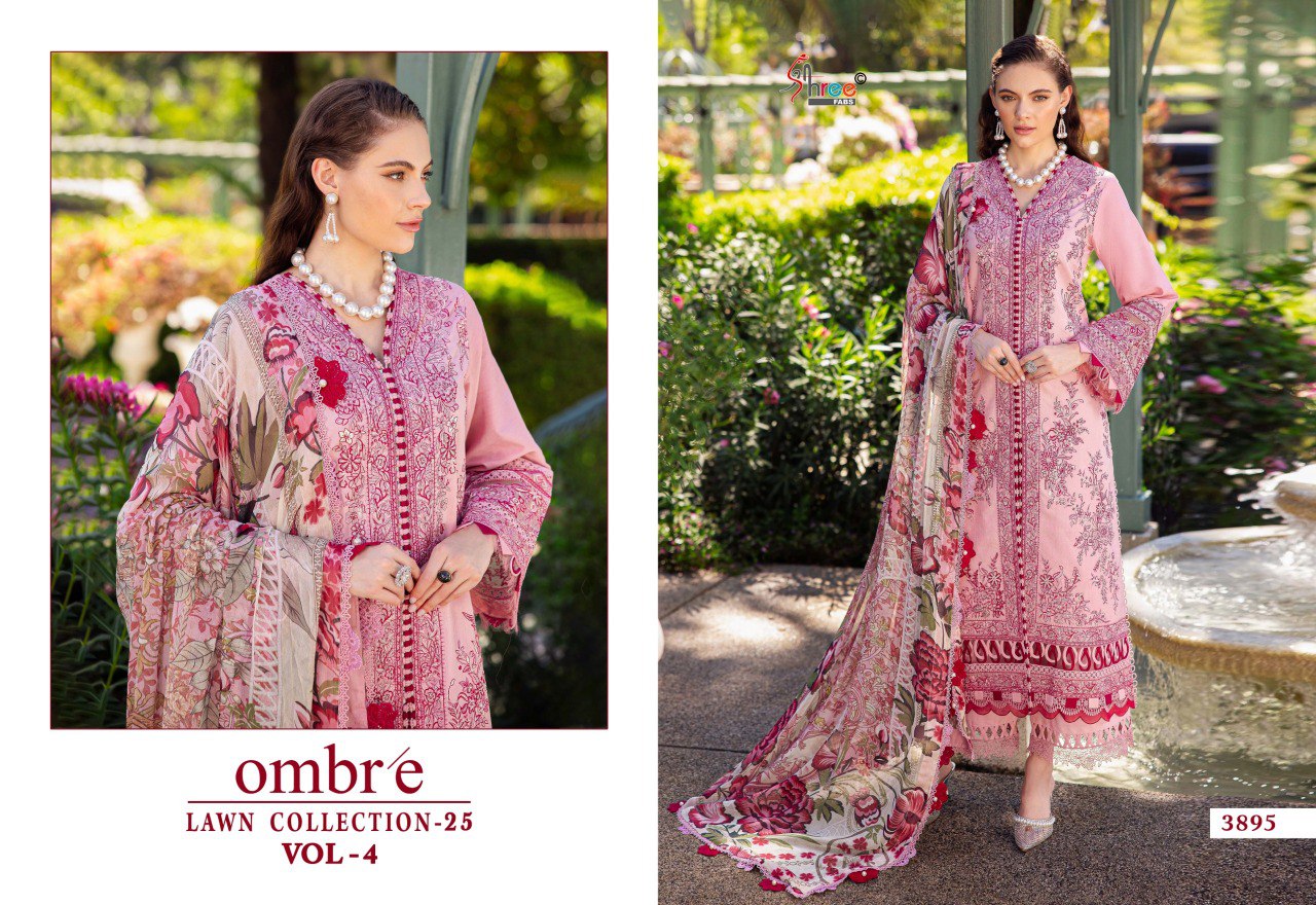 Ombre Lawn Collection 25 Vol-4 Nx Shree Fabs Cotton Pakistani Salwar Suits Wholesale Price