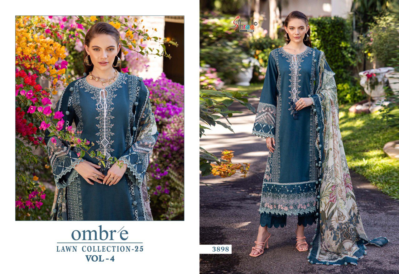 Ombre Lawn Collection 25 Vol-4 Nx Shree Fabs Cotton Pakistani Salwar Suits Wholesale Price