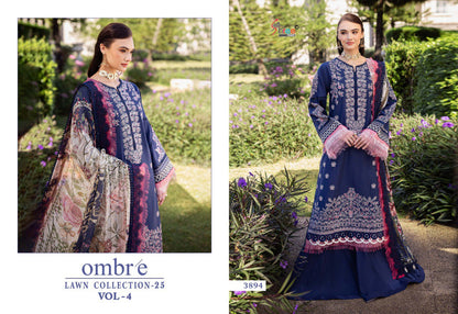Ombre Lawn Collection 25 Vol-4 Nx Shree Fabs Cotton Pakistani Salwar Suits Wholesale Price