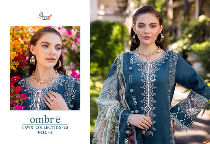 Ombre Lawn Collection 25 Vol-4 Shree Fabs Cotton Pakistani Salwar Suits Exporter Ahmedabad