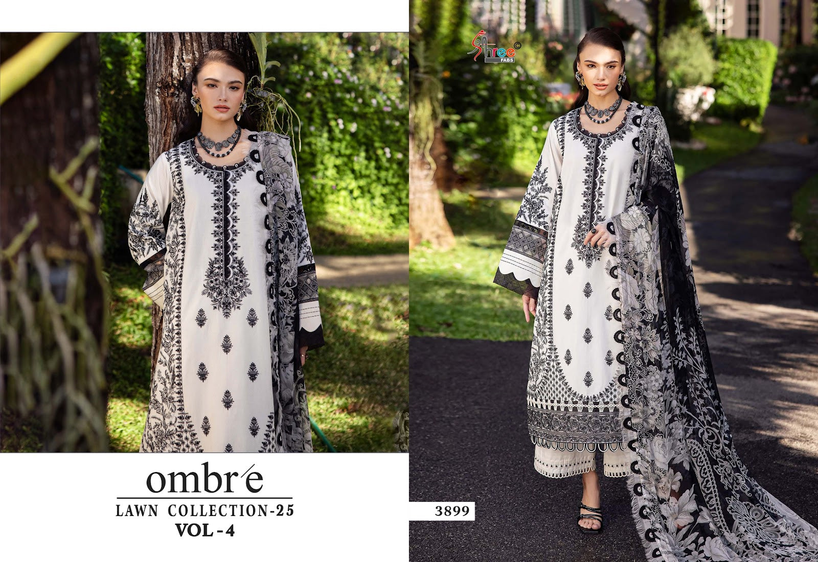 Ombre Lawn Collection 25 Vol-4 Shree Fabs Cotton Pakistani Salwar Suits Exporter Ahmedabad