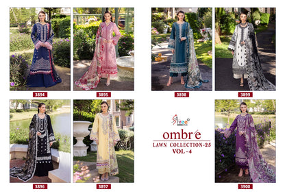 Ombre Lawn Collection 25 Vol-4 Shree Fabs Cotton Pakistani Salwar Suits Exporter Ahmedabad