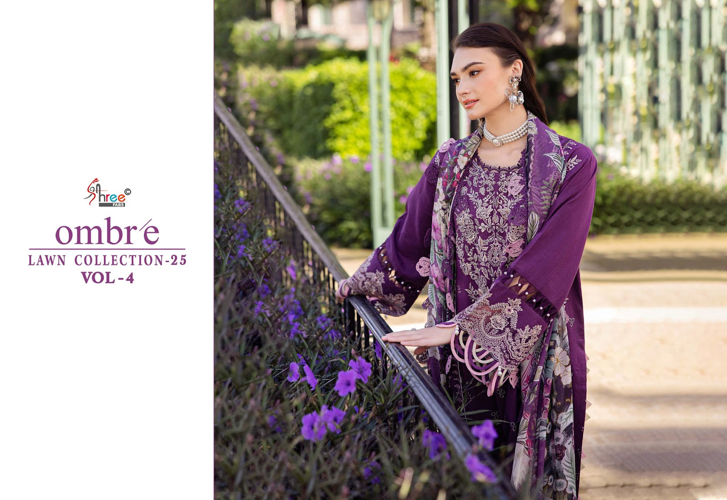 Ombre Lawn Collection 25 Vol-4 Shree Fabs Cotton Pakistani Salwar Suits Exporter Ahmedabad