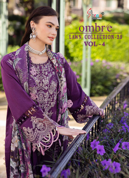 Ombre Lawn Collection 25 Vol-4 Shree Fabs Cotton Pakistani Salwar Suits Exporter Ahmedabad