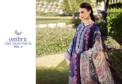 Ombre Lawn Collection 25 Vol-4 Shree Fabs Cotton Pakistani Salwar Suits Exporter Ahmedabad