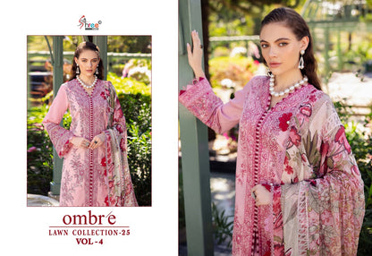 Ombre Lawn Collection 25 Vol-4 Shree Fabs Cotton Pakistani Salwar Suits Exporter Ahmedabad