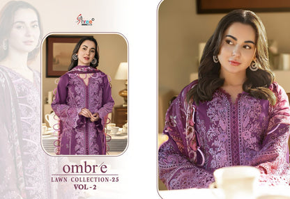 Ombre Lawn Collection 25 Vol 2 Shree Fabs Cotton Pakistani Salwar Suits Wholesaler