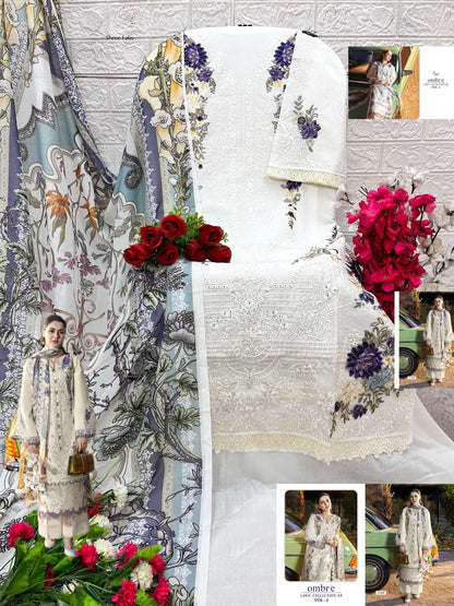Ombre Lawn Collection 25 Vol 2 Shree Fabs Cotton Pakistani Salwar Suits Wholesaler