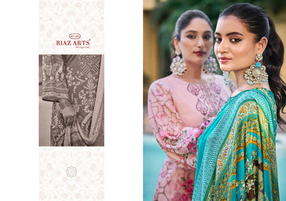 ओम्ब्रे लॉन कलेक्शन कढ़ाई रियाज़ आर्ट कैम्ब्रिक कराची सलवार सूट सप्लायर अहमदाबाद