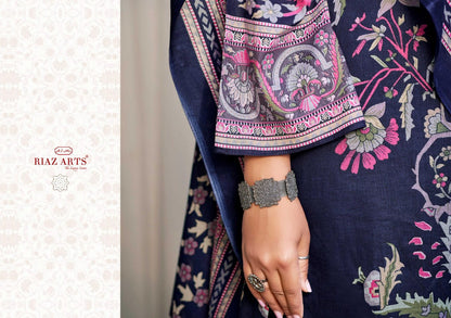 ओम्ब्रे लॉन कलेक्शन कढ़ाई रियाज़ आर्ट कैम्ब्रिक कराची सलवार सूट सप्लायर अहमदाबाद